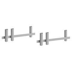 Pair of Gray Candle Holders by Mason Editions