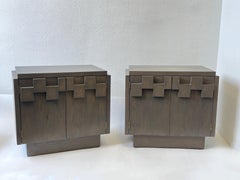 Coppia di Comodini in Oak grigio di Lane Furniture