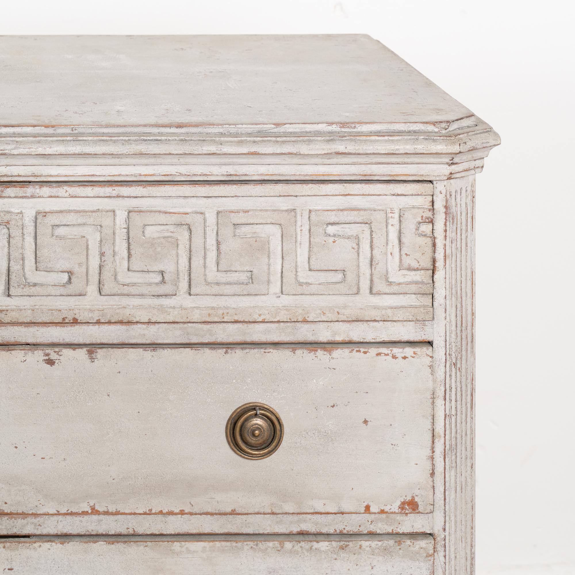 Pair of Gray Painted Gustavian Chest of Drawers, Sweden circa 1860 3