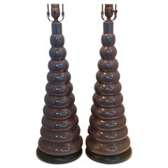 Pair of Gray Porcelain Table Lamps