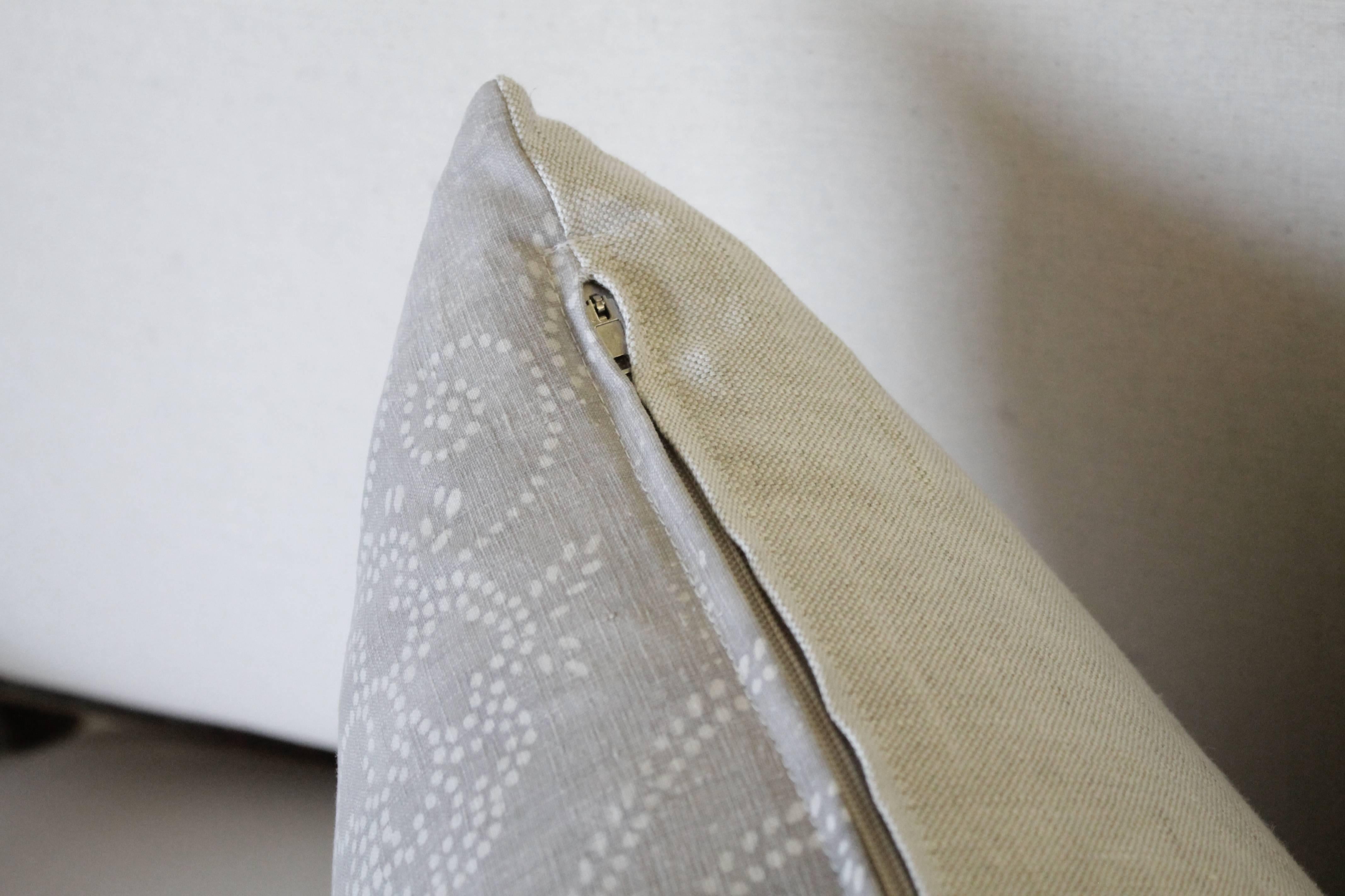 Mid-20th Century Gray Vintage Batik Style Accent Pillow