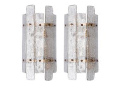 Vintage Pair of Greca Murano Glass Wall Sconces 