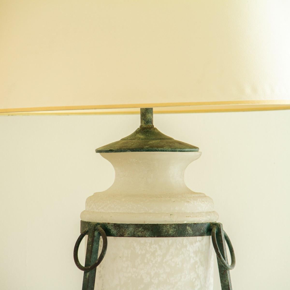 Pair of Grecian Style Bronze Patinated Lamps, 1960s In Good Condition In Donhead St Mary, Wiltshire