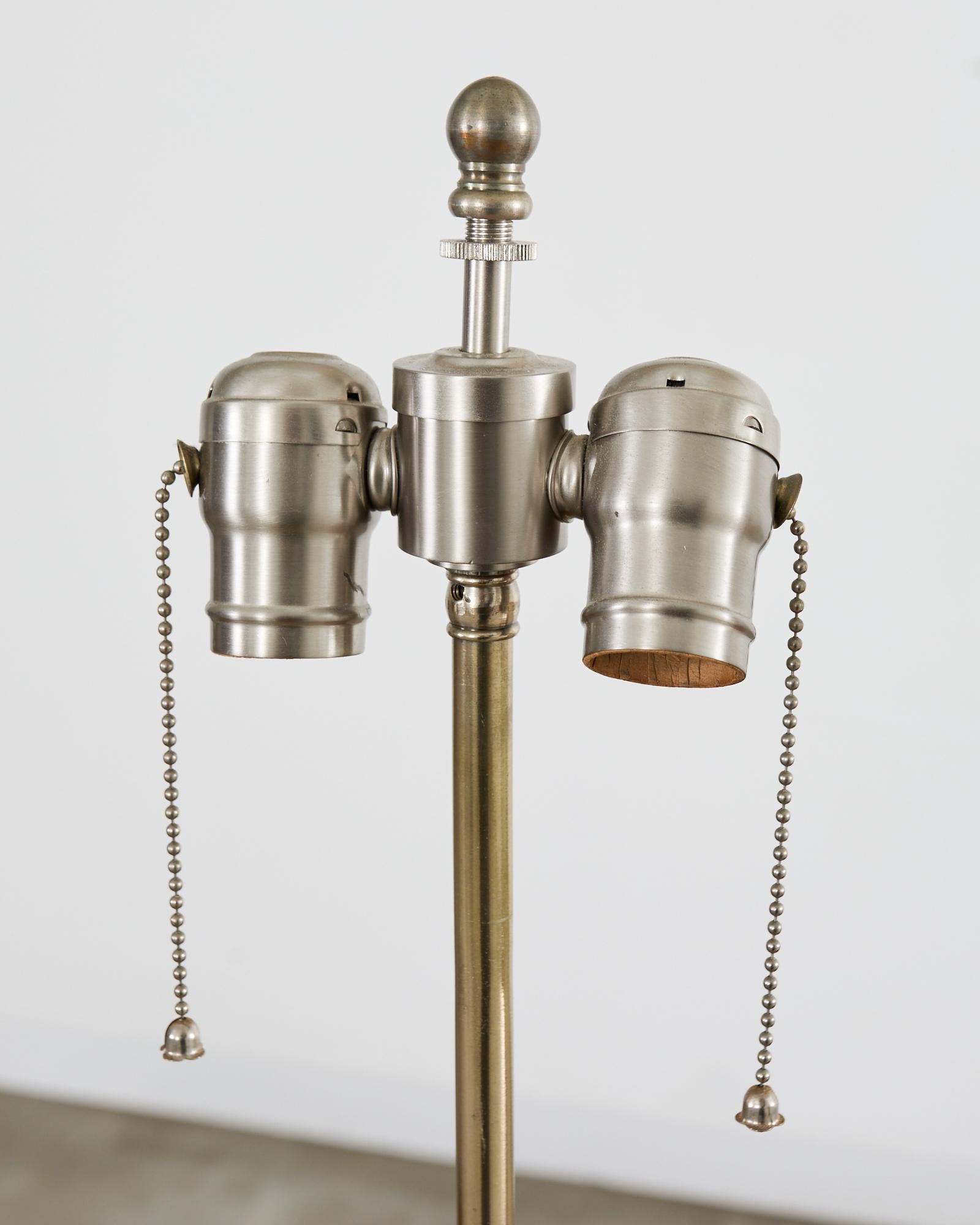 Pair of Greco Roman Neoclassical Marble Column Table Lamps 1