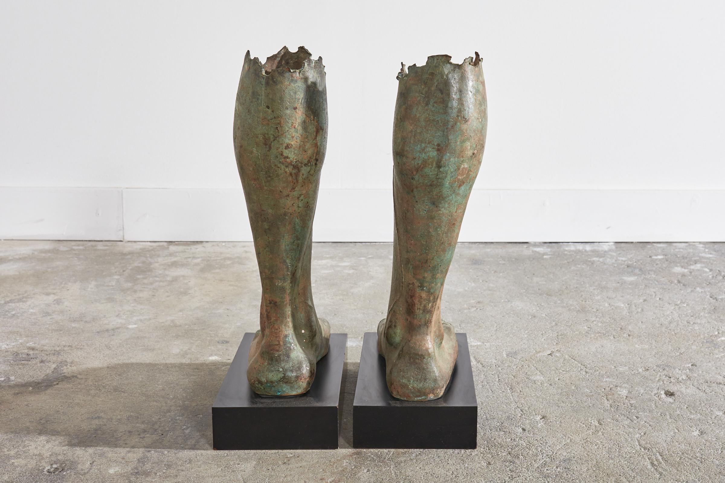 Pair of Greco Roman Style Bronze Feet from a Roman Statue For Sale 12