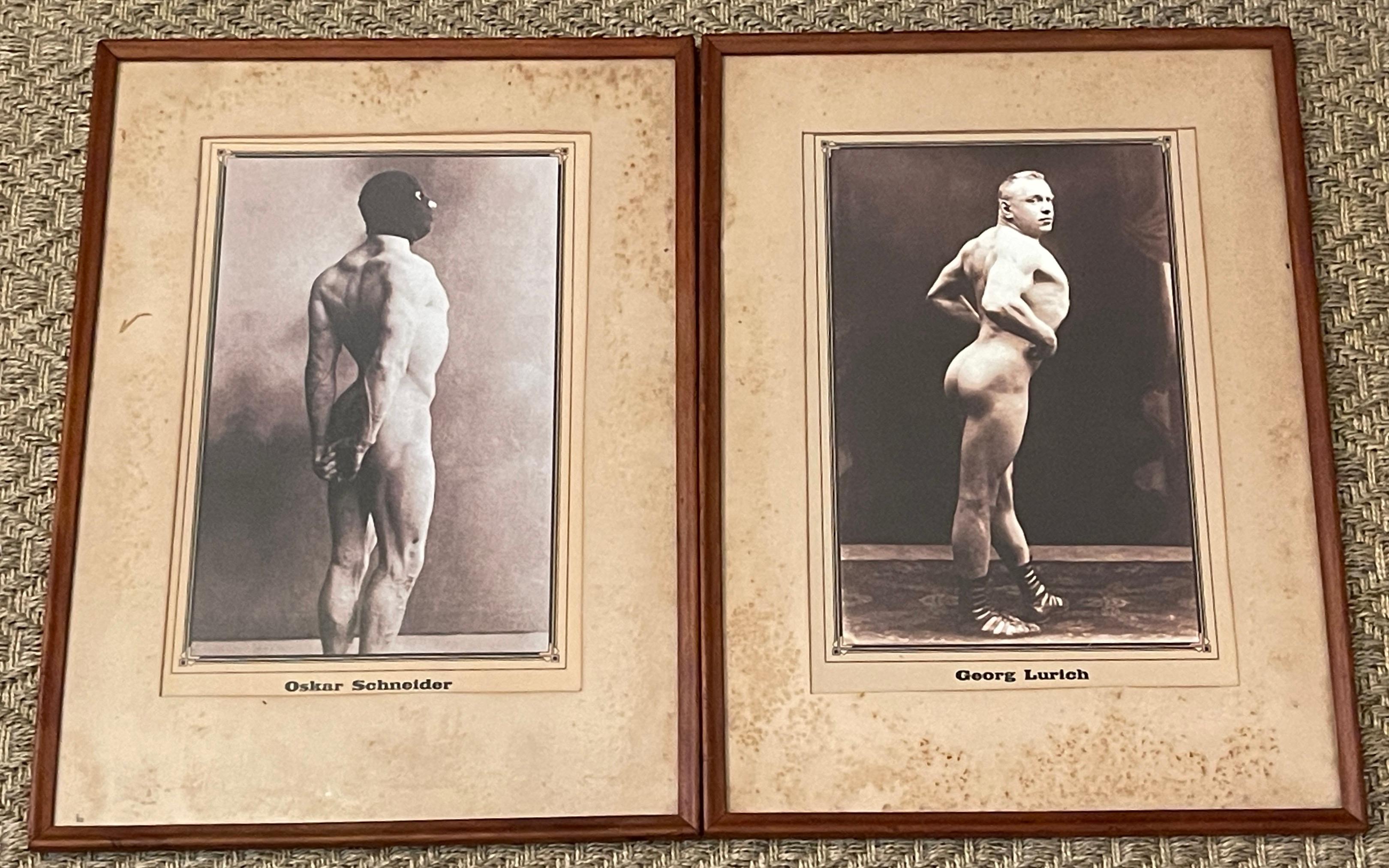 Pair of Greco Roman Tournament Posters of Oskar Schneider & Georg Lurich , Nude
Russia, Pre 1915

The pair of Tsarist Russian Tournament Posters depicting Oskar Schneider and Georg Lurich is an extraordinary find that offers a glimpse into the world