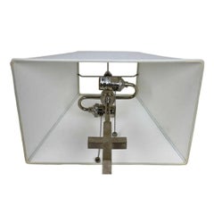 Pair of Greek Key Chrome Table Lamps