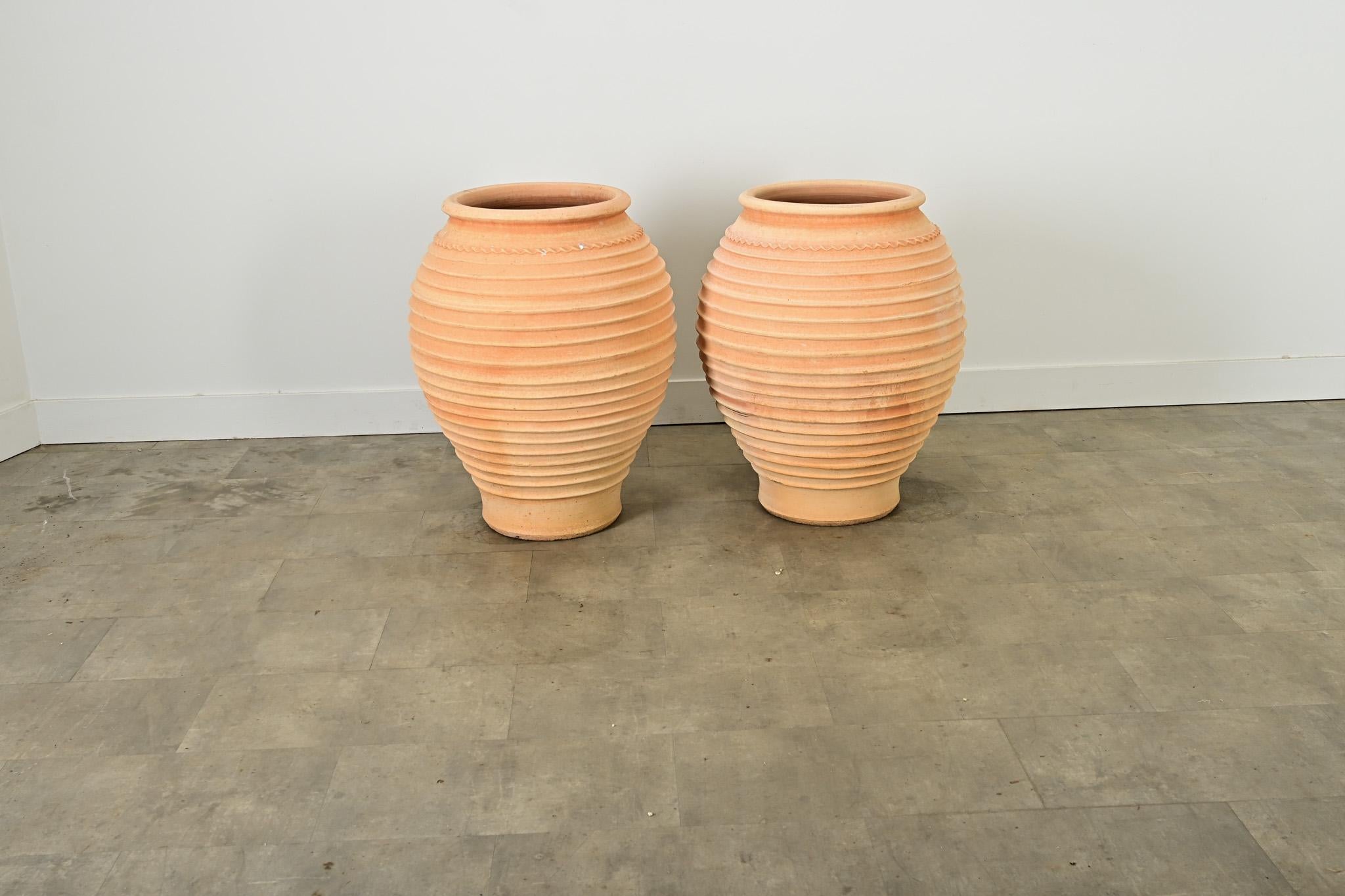 Greco Coppia di vasi in terracotta di riproduzione greca in vendita