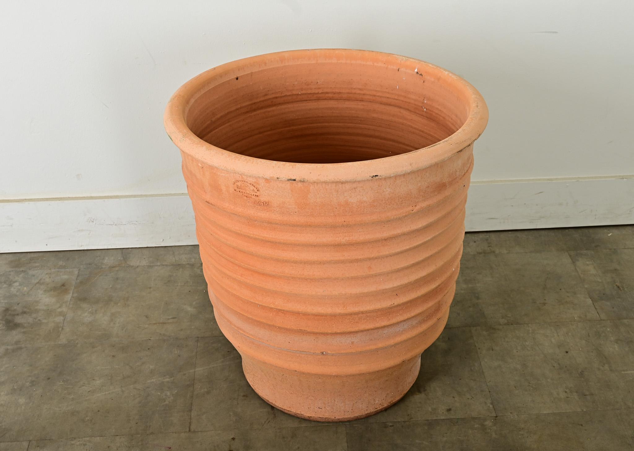 Contemporary Pair of Greek Reproduction Terracotta Pots For Sale