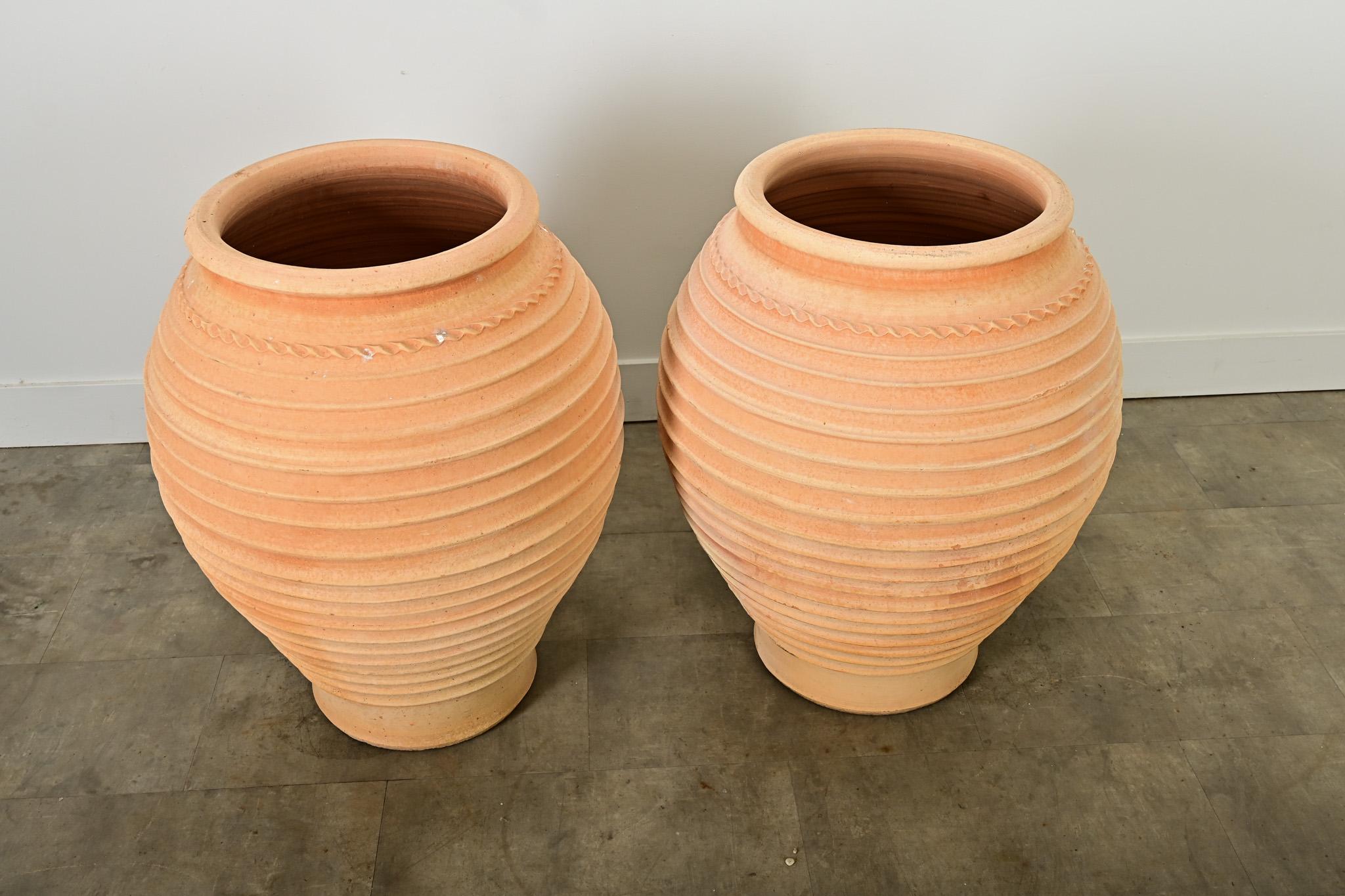 XXI secolo e contemporaneo Coppia di vasi in terracotta di riproduzione greca in vendita