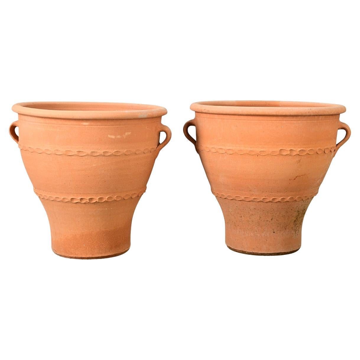 Coppia di vasi in terracotta di riproduzione greca