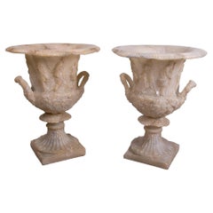 Pair of Greek-Style Resin Goblets with Antique Finish