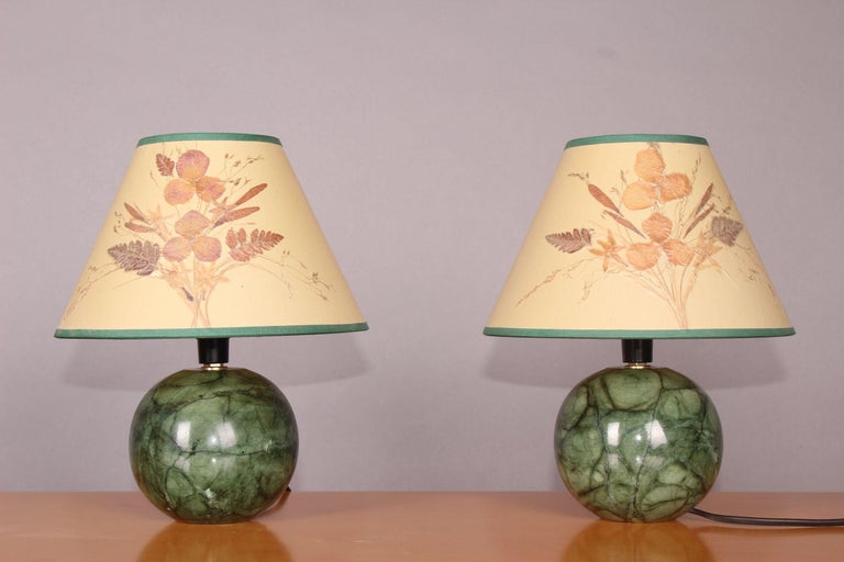 Pair of Green Alabaster Lamp For Sale at 1stdibs