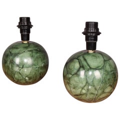 Pair of Green Alabaster Lamp