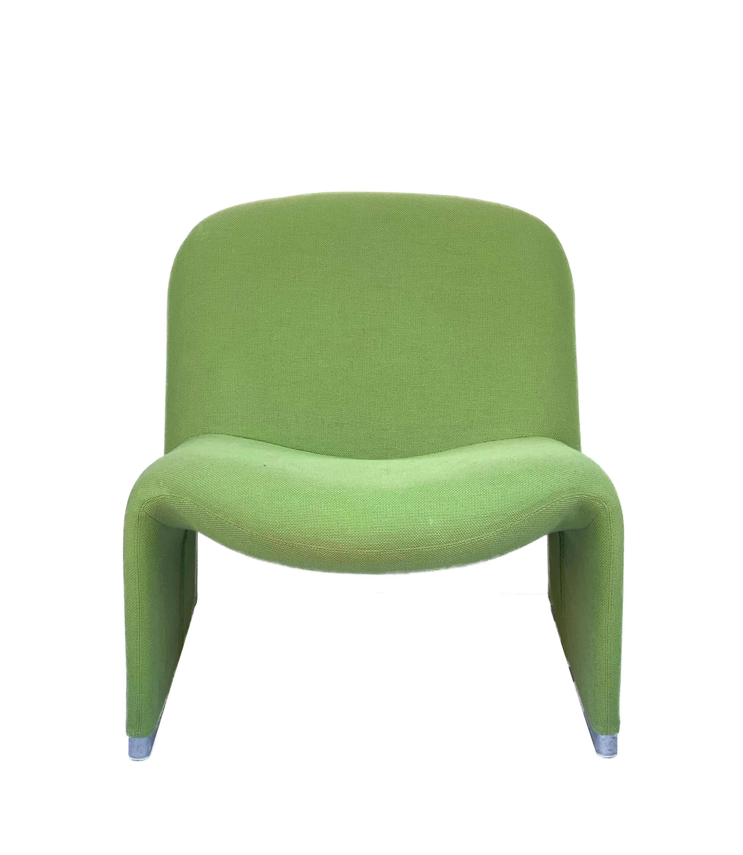 Italian Pair of Green Alky Armchairs by Giancarlo Piretti for Castelli, Italy, 1970s
