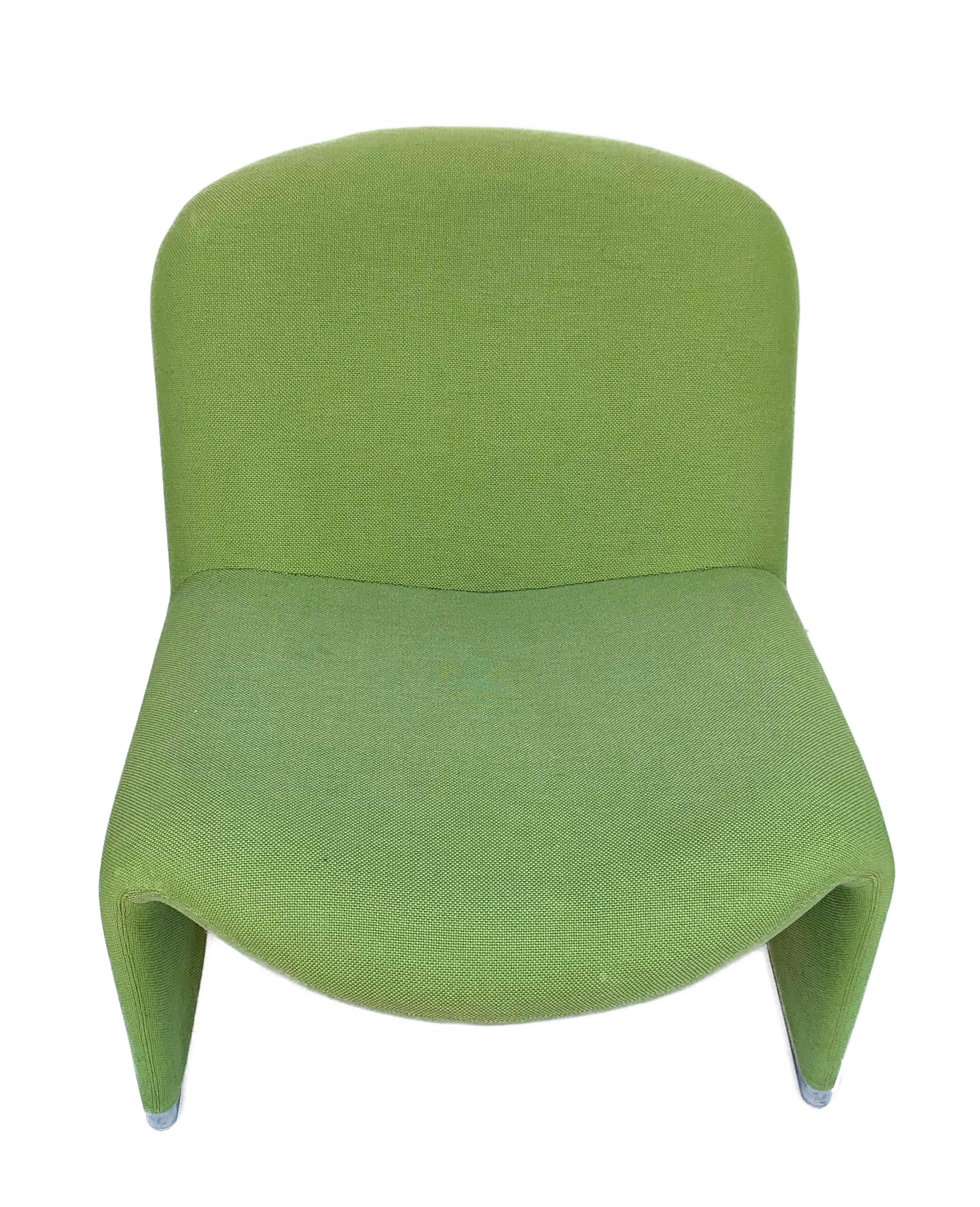 Pair of Green Alky Armchairs by Giancarlo Piretti for Castelli, Italy, 1970s In Good Condition In Roma, IT