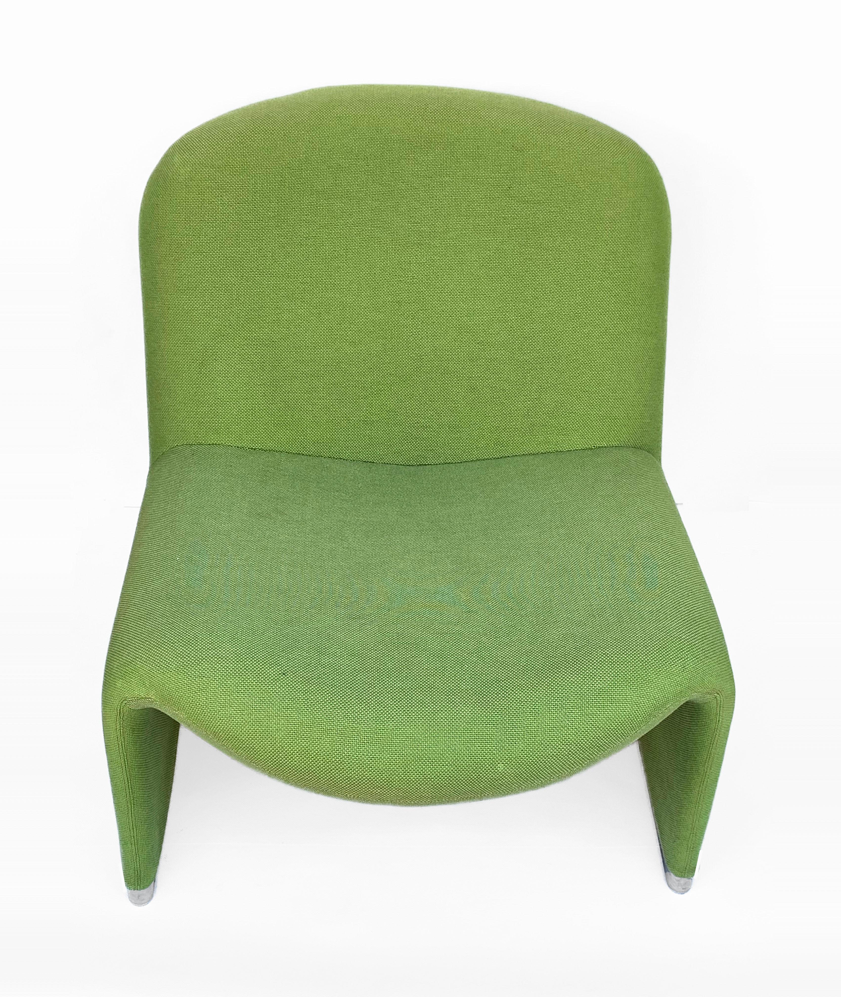 Pair of Green Alky Armchairs by Giancarlo Piretti for Castelli, Italy, 1970s 1