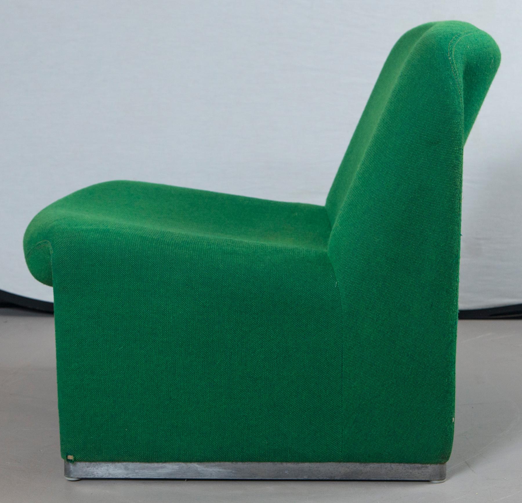 Mid-Century Modern Pair of Green Alky Chairs by Giancarlo Piretti for Castillo, 1970s
