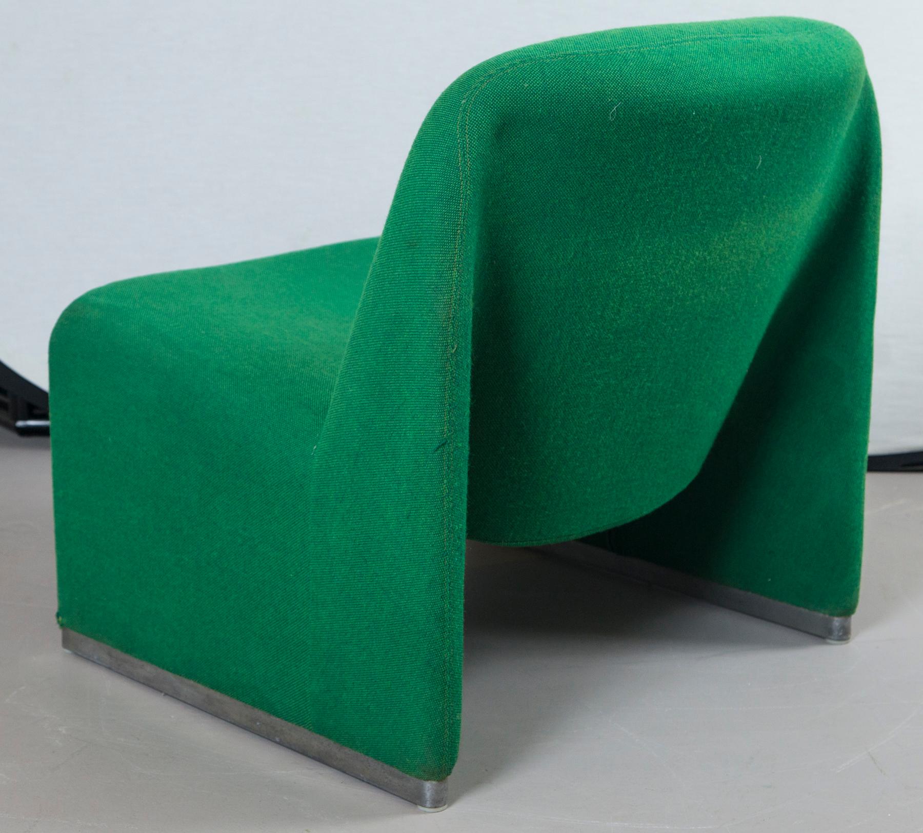 Italian Pair of Green Alky Chairs by Giancarlo Piretti for Castillo, 1970s