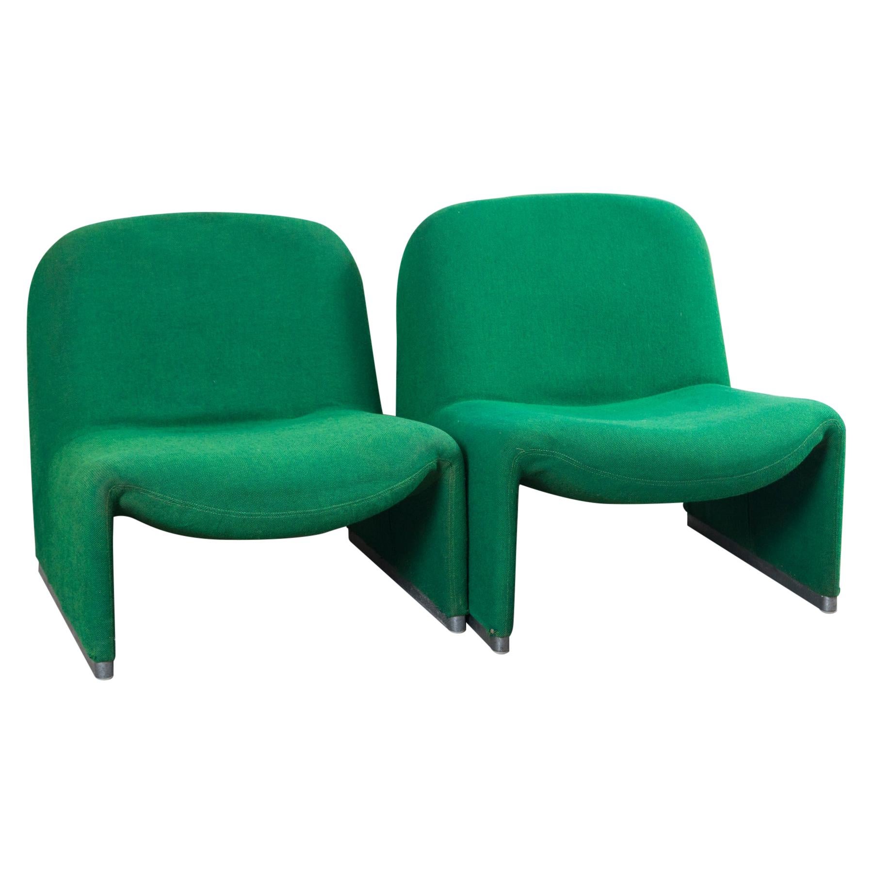 Pair Of Green Alky Chairs By Giancarlo Piretti For Castillo 1970s At 1stdibs