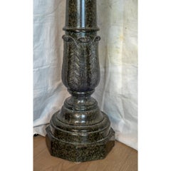 Pair of Green and Black Italian Marble Pedestals