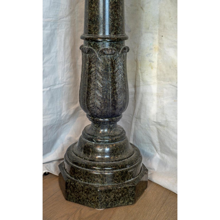 Pair of Green and Black Italian Marble Pedestals For Sale at 1stDibs ...