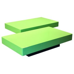 Pair of green and black lacquered coffee table
