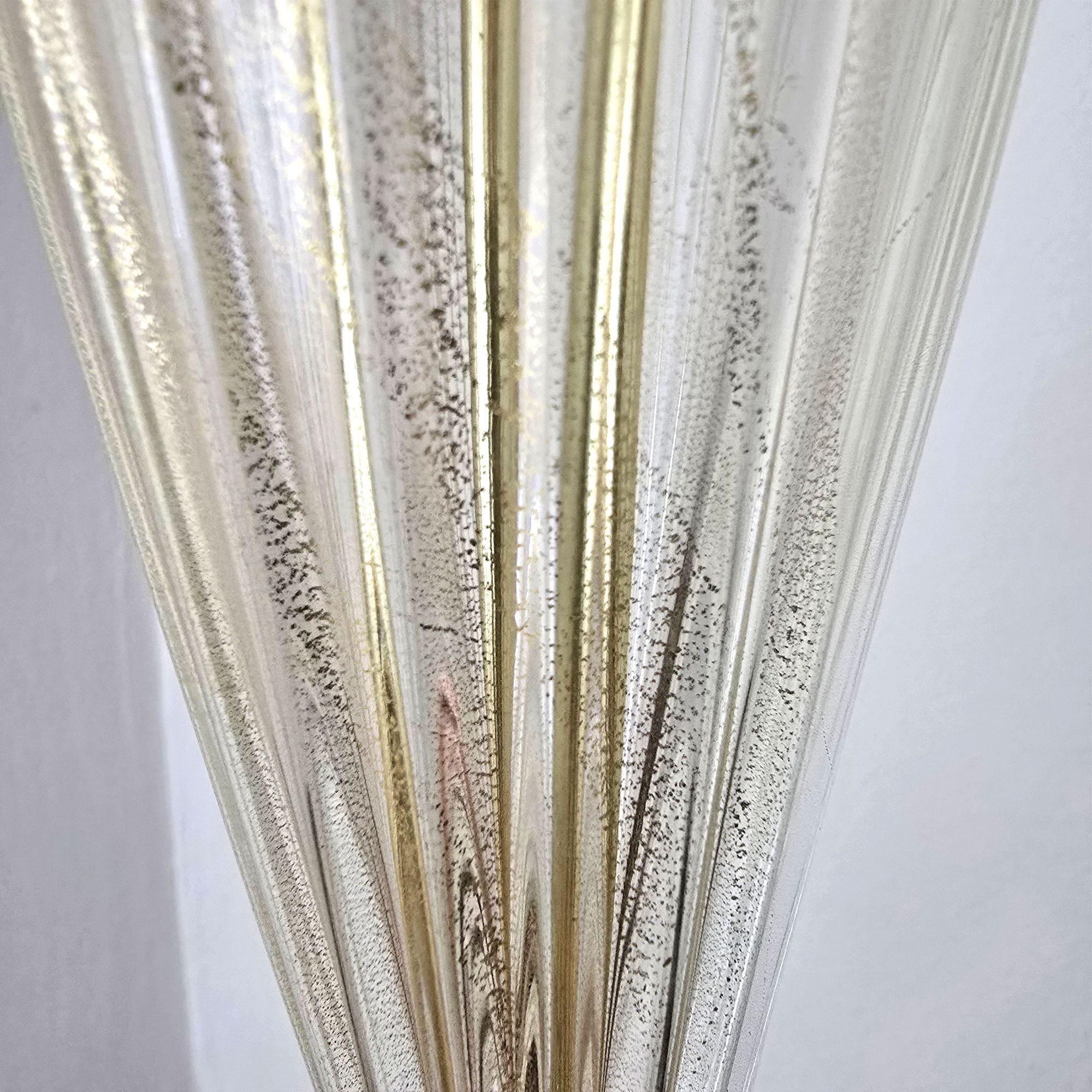 Coppia di lampade in vetro di Murano verde e oro in vendita 4