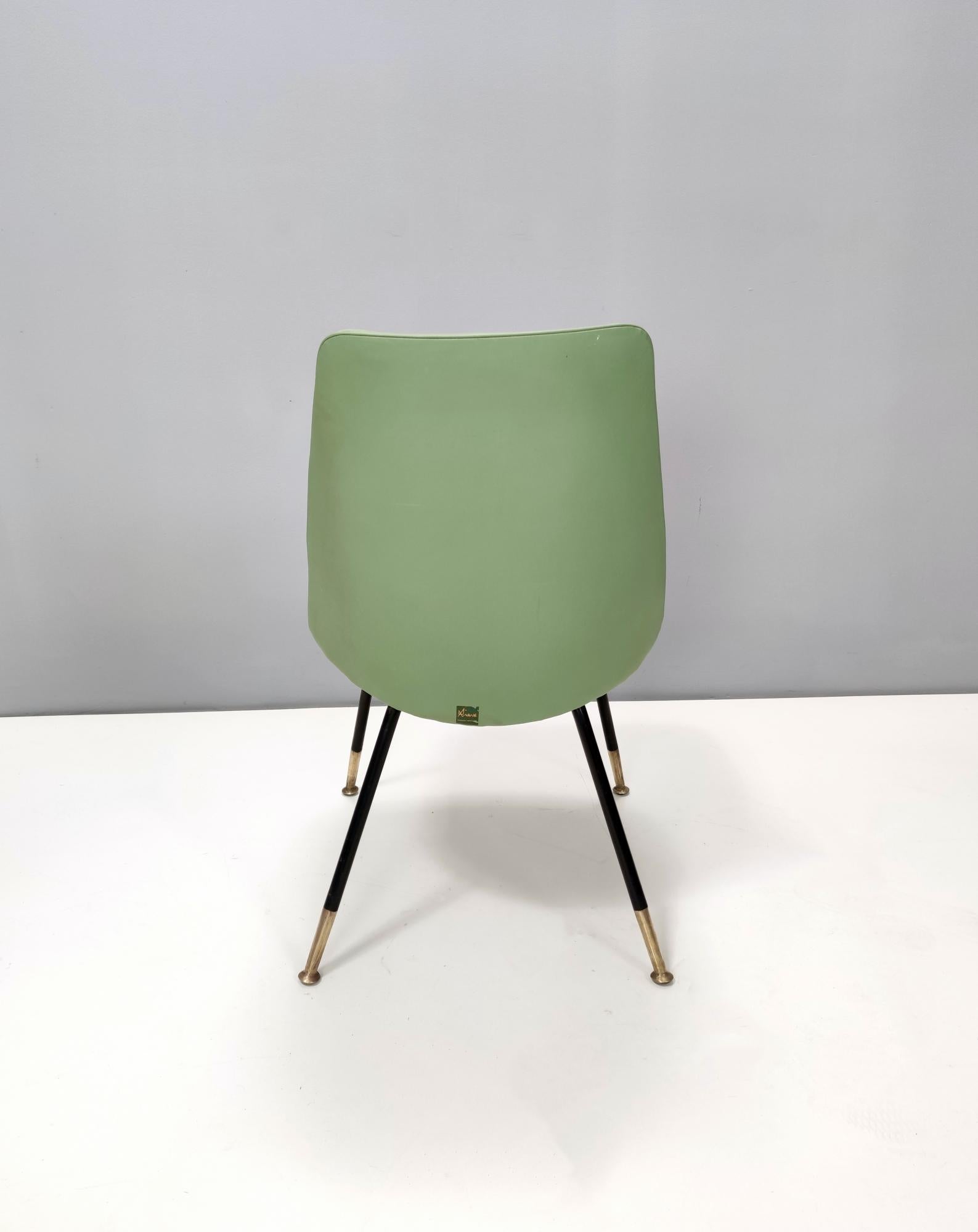 Pair of Green and Ivory Side Chairs by Gastone Rinaldi for Rima, Italy 2