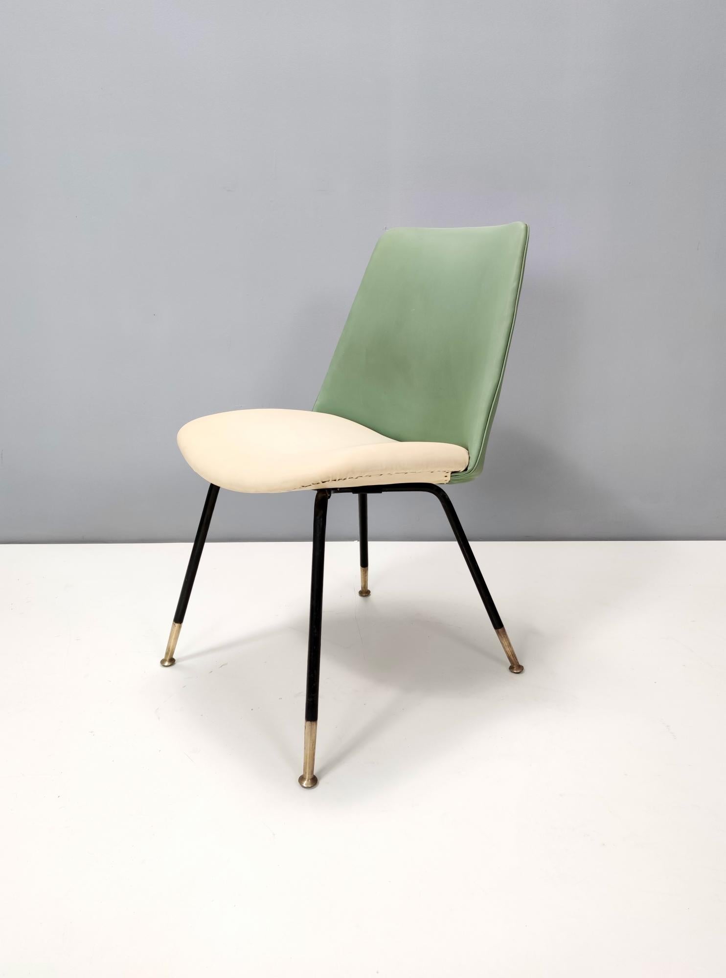Mid-20th Century Pair of Green and Ivory Side Chairs by Gastone Rinaldi for Rima, Italy