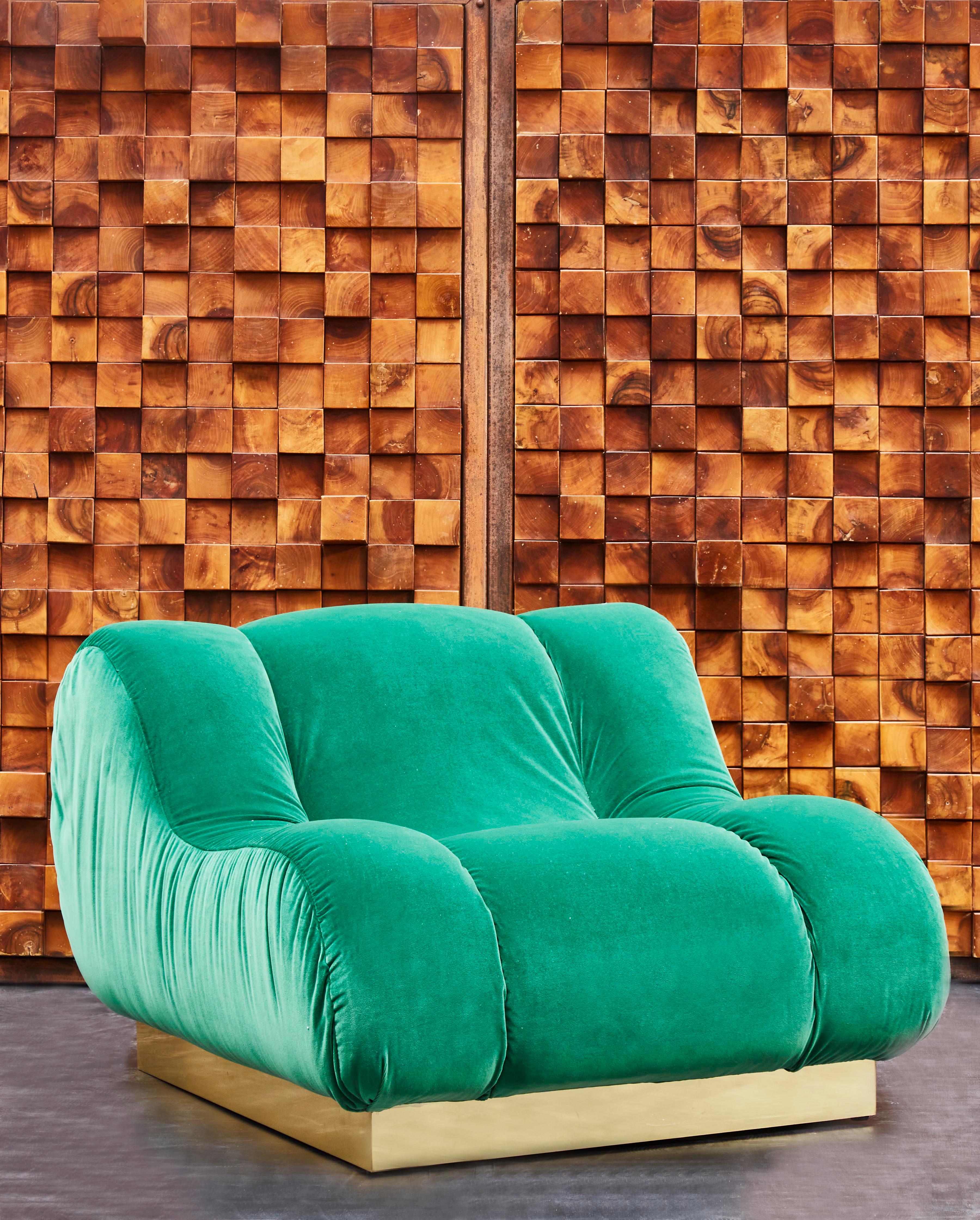 Mid-Century Modern Pair of Green Armchairs by Studio Glustin