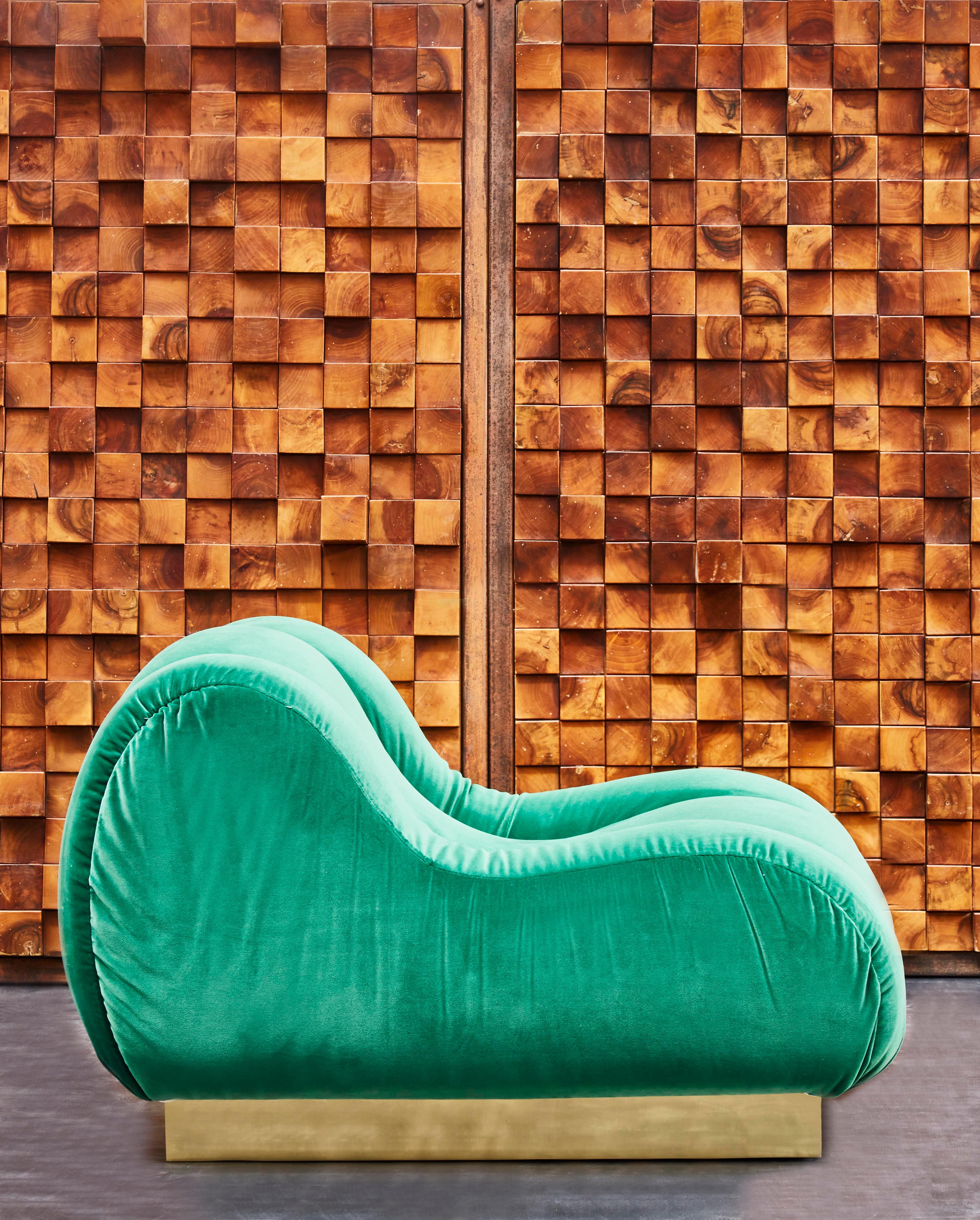 French Pair of Green Armchairs by Studio Glustin