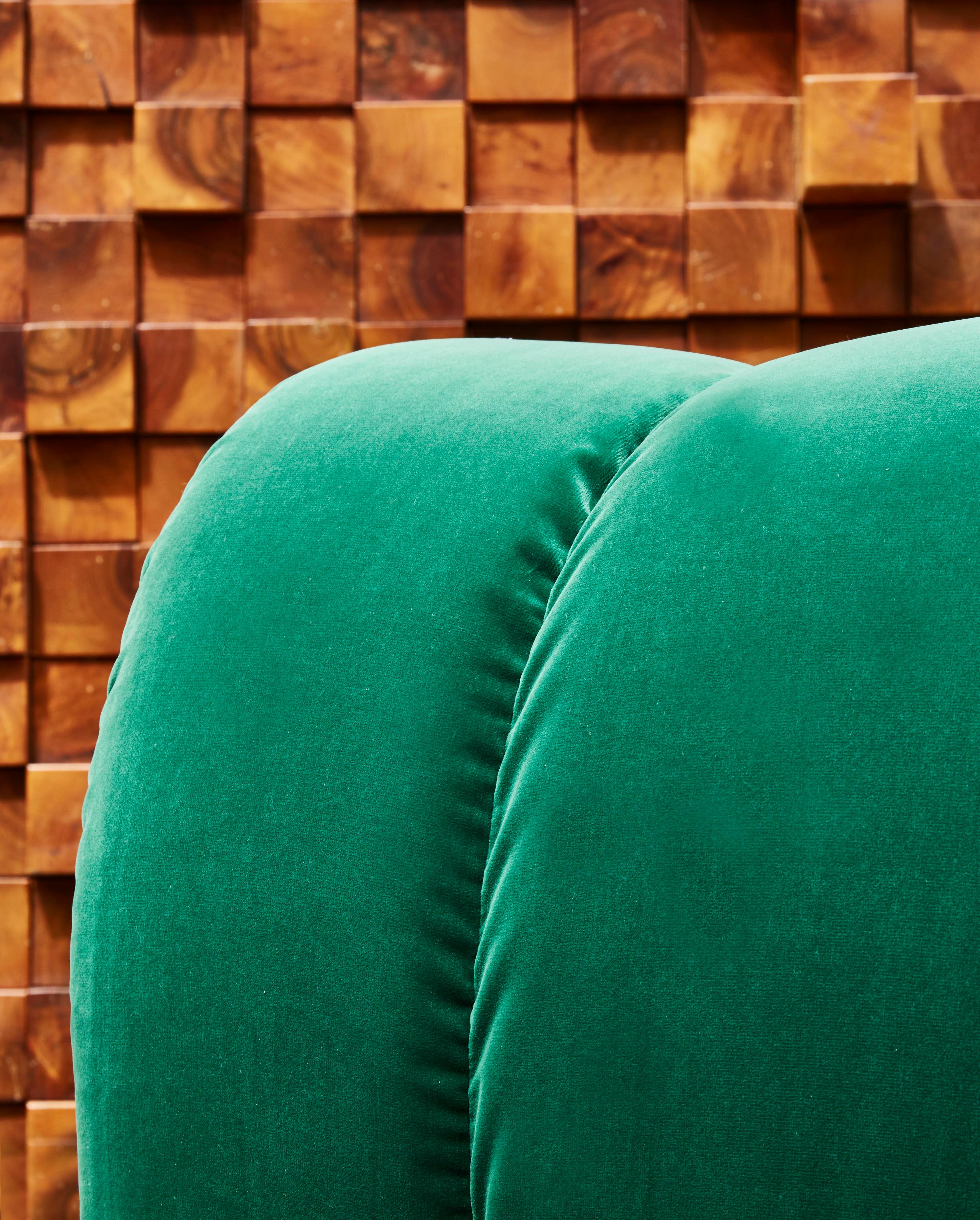 Pair of Green Armchairs by Studio Glustin In Good Condition In Saint-Ouen (PARIS), FR