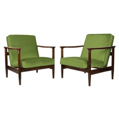 Pair of Green Armchairs, Edmund Homa, GFM-142, 1960s, Poland