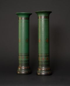 Pair of Green Art Nouveau Vases by Bert Neinhuis for Distel, Amsterdam