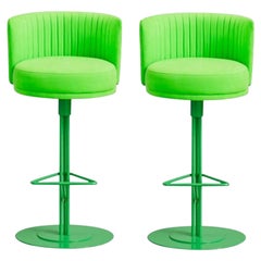 Pair of Green Athens Stools by Pepe Albargues