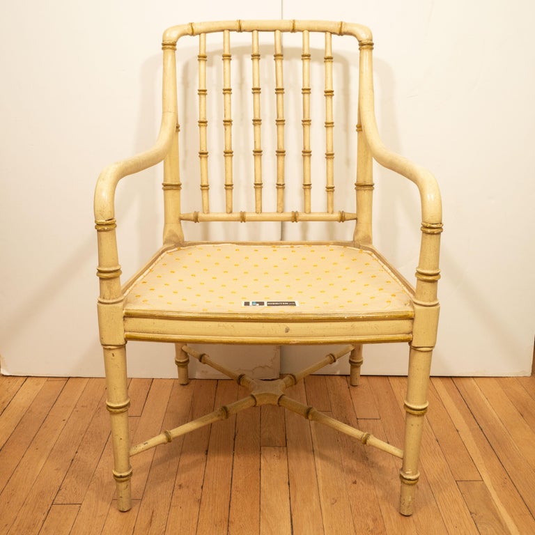 Pair of Green Bamboo Chairs at 1stDibs
