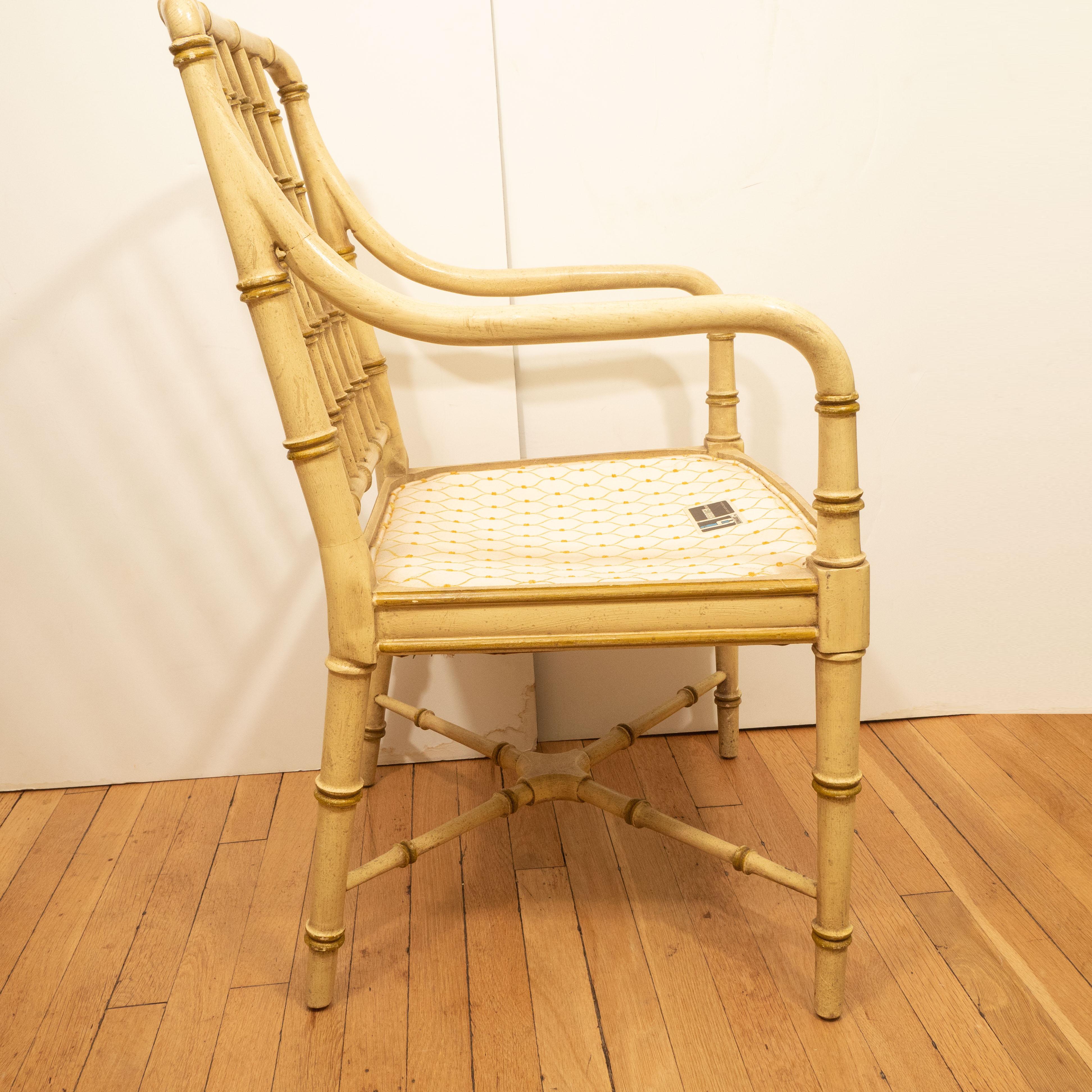 Pair of Green Bamboo Chairs 2