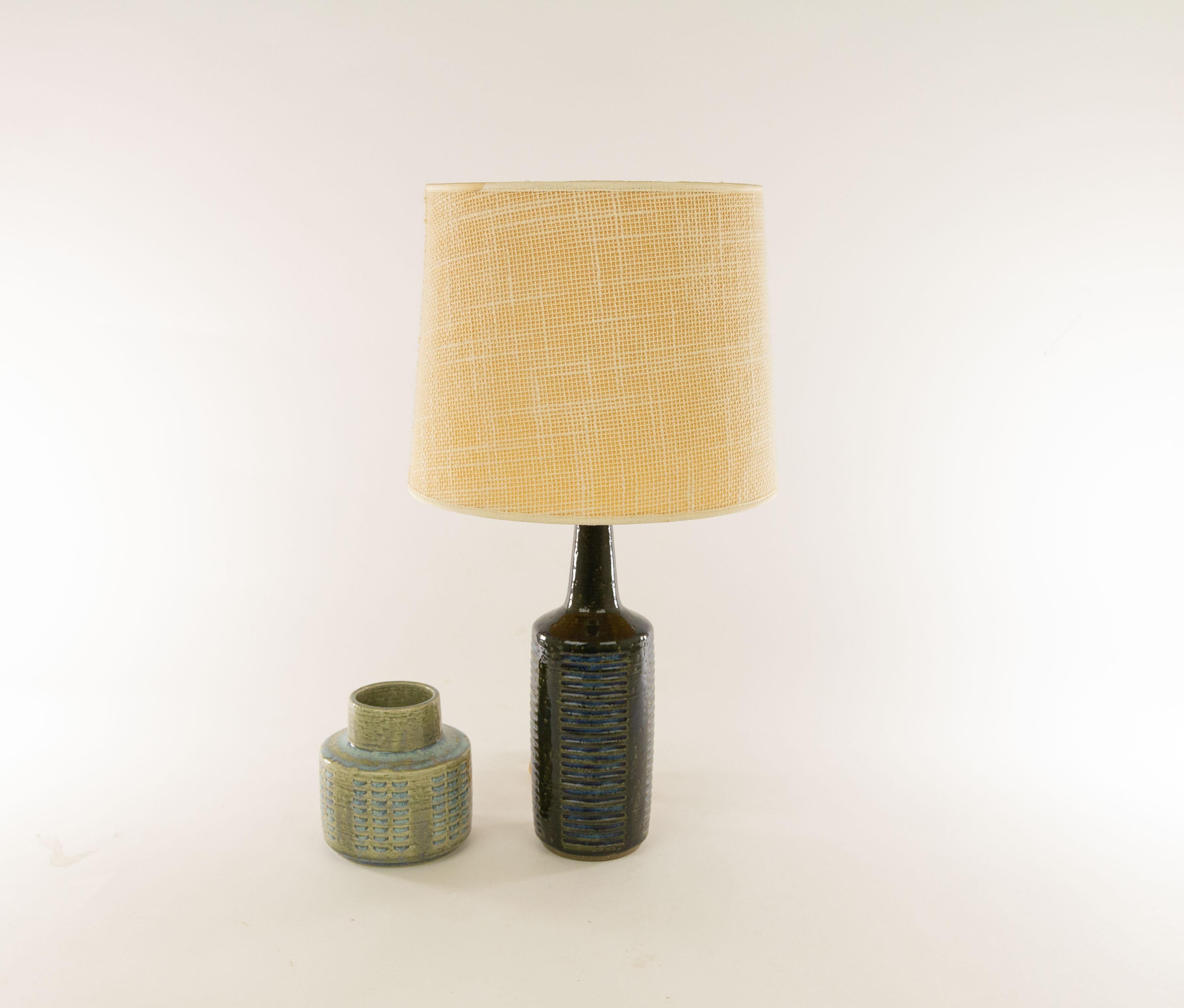 Mid-Century Modern Pair of Green and Blue DL/30 Table Lamps by Linnemann-Schmidt for Palshus, 1960s
