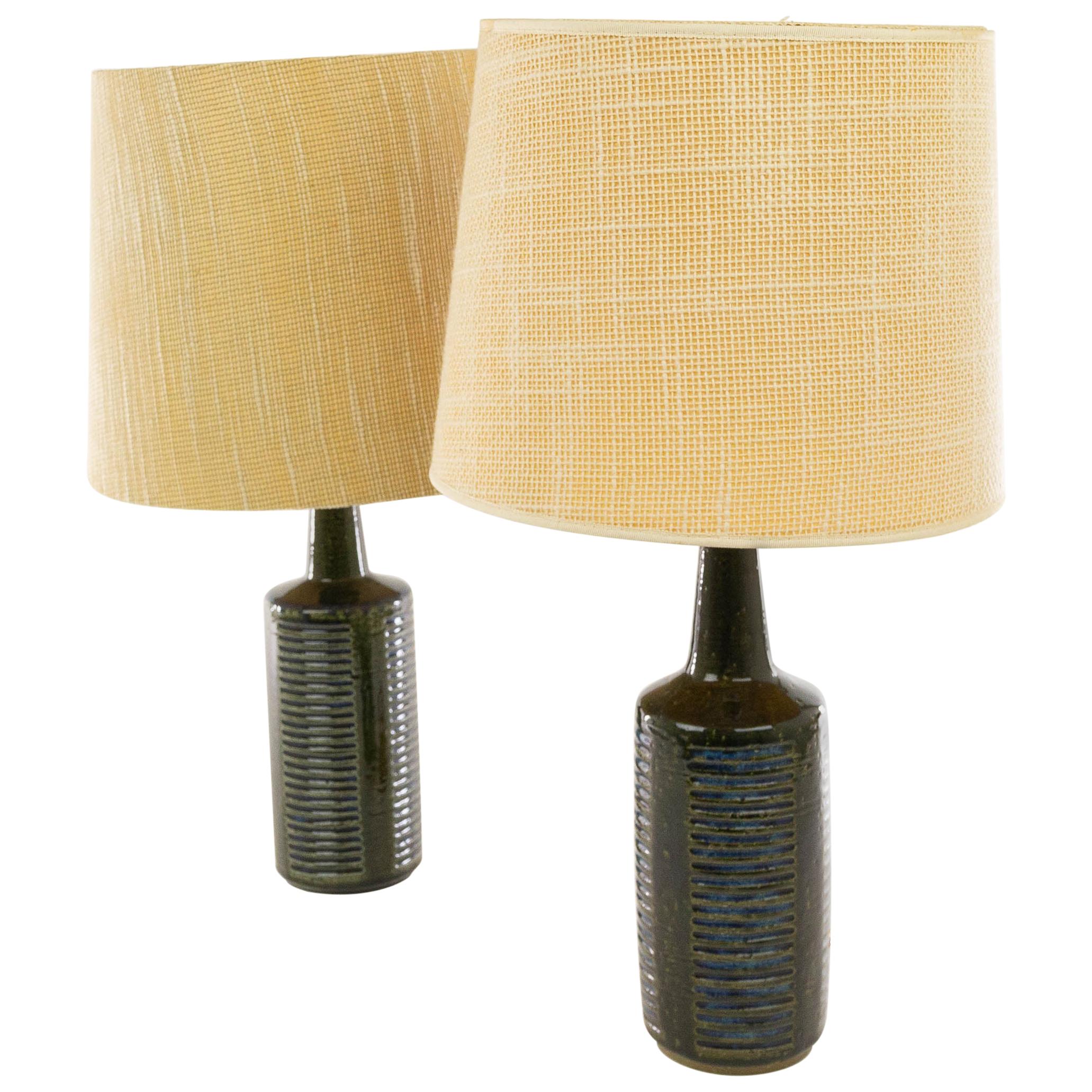 Pair of Green and Blue DL/30 Table Lamps by Linnemann-Schmidt for Palshus, 1960s
