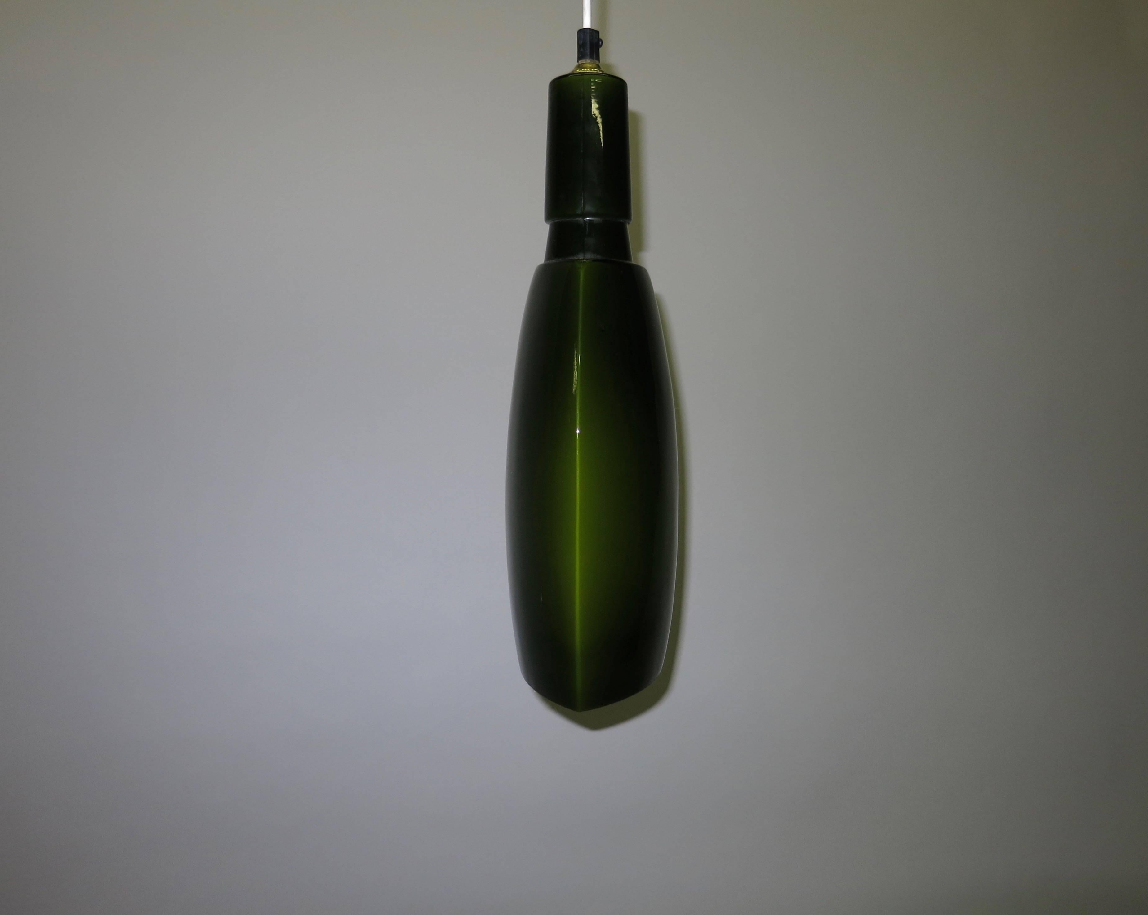 Pair of Green Cased Glass Ceiling Lights by Stilnovo, Italy, 1960s For Sale 3