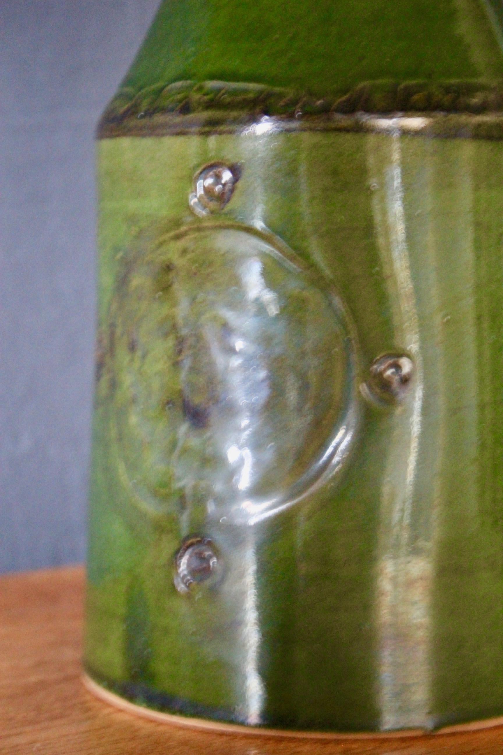 Pair of green ceramic danish table lamp 3
