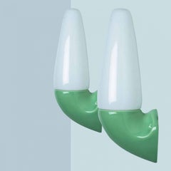 Pair of Green Ceramic Wall Lights, Sigvard Bernadotte, 1970