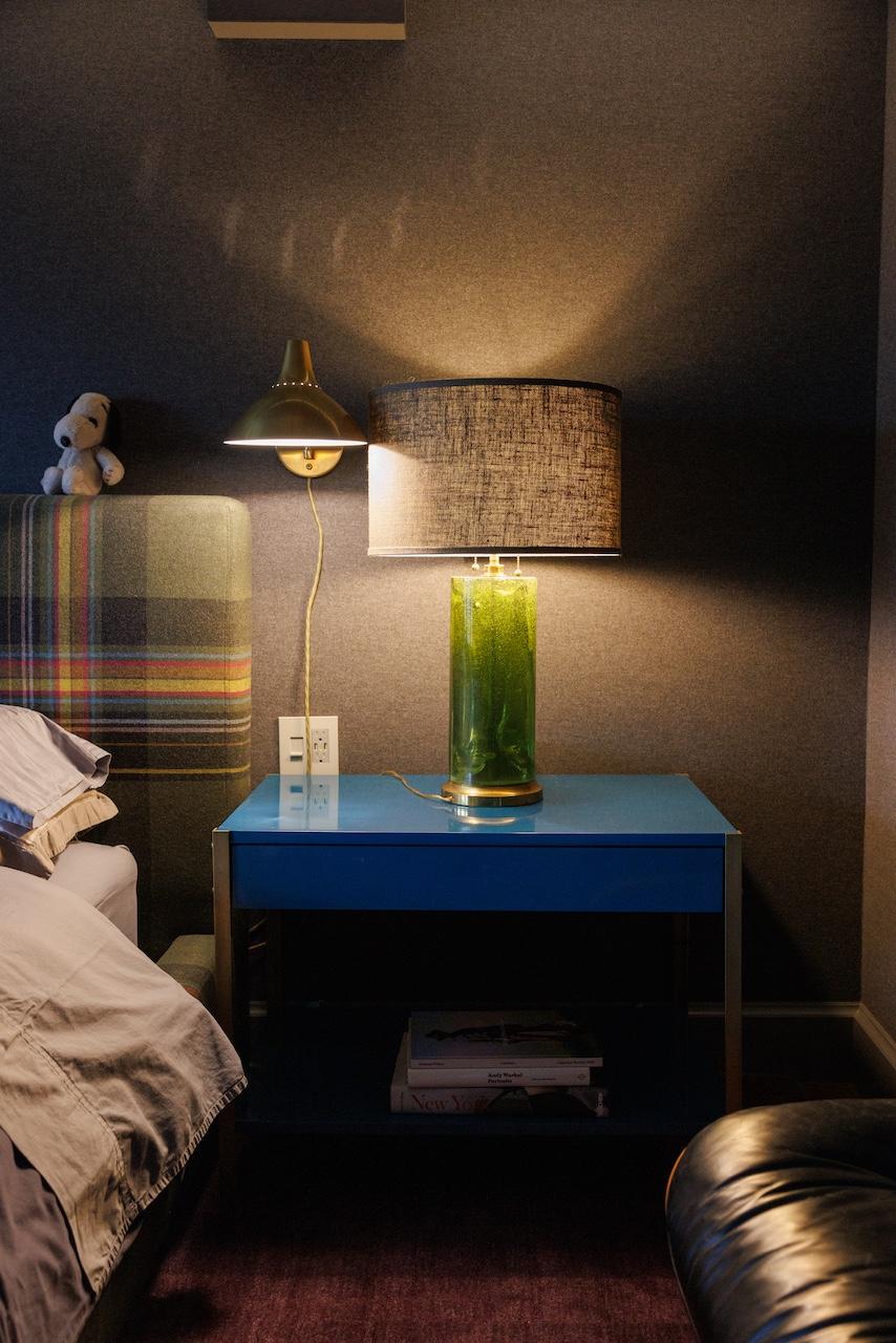 French Pair of Green Crushed Ice Resin Lamps, from Andy Cohen's Personal Collection