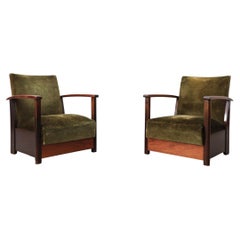 Pair of Green Deco Lounge Chairs