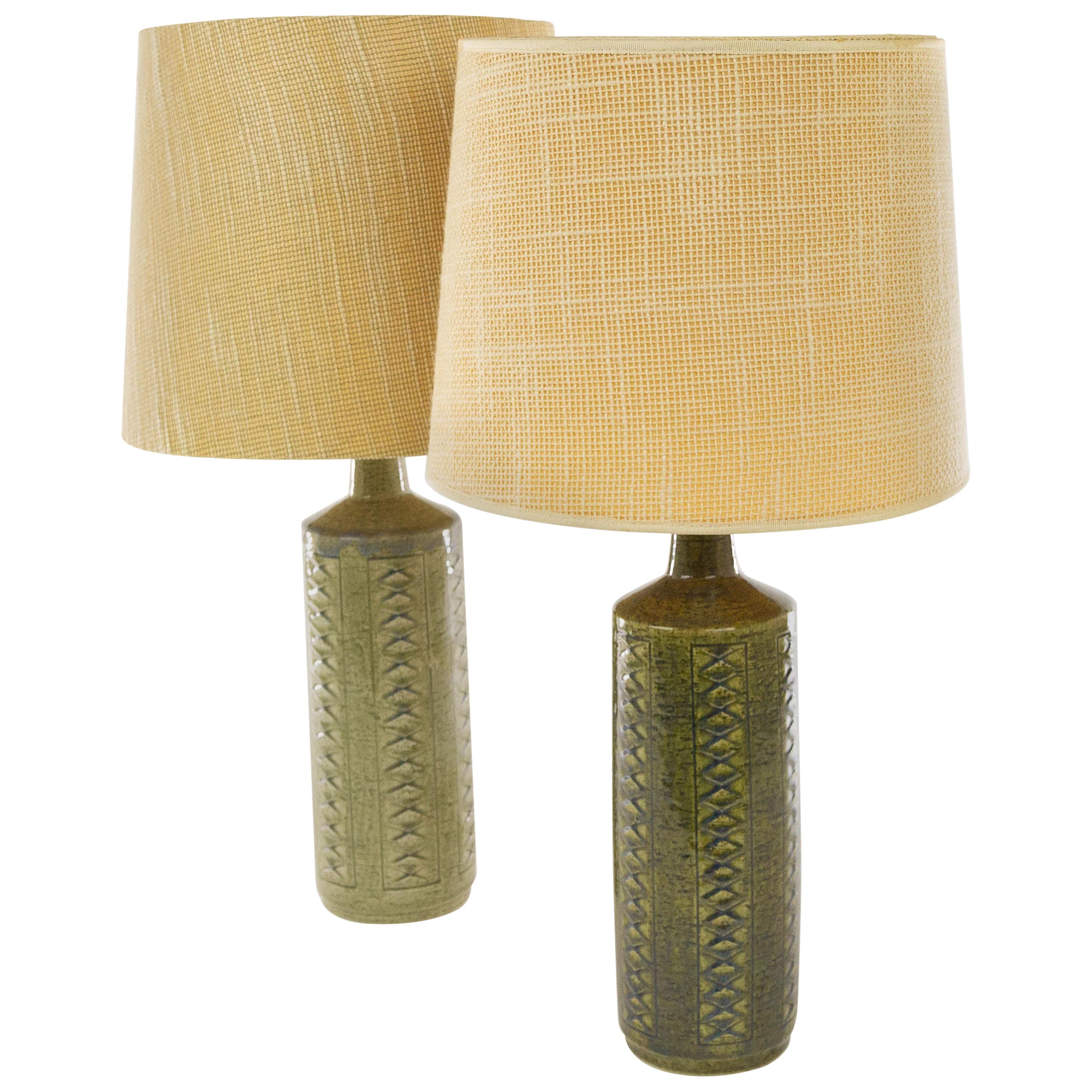 Pair of Green DL/27 Table Lamps by Linnemann-Schmidt for Palshus, 1960s