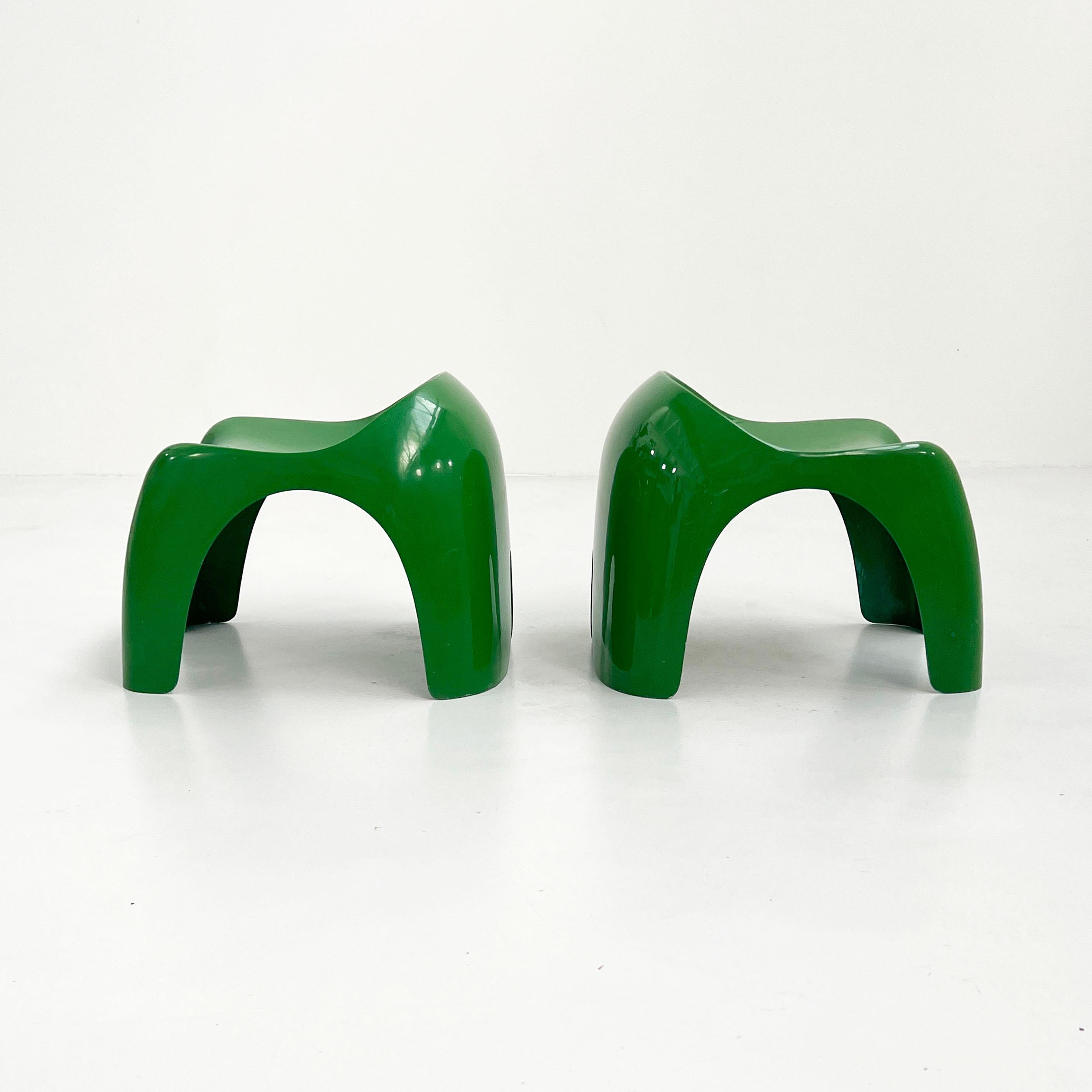 Mid-Century Modern Pair of Green Efebo Stools by Stacy Dukes for Artemide, 1960s