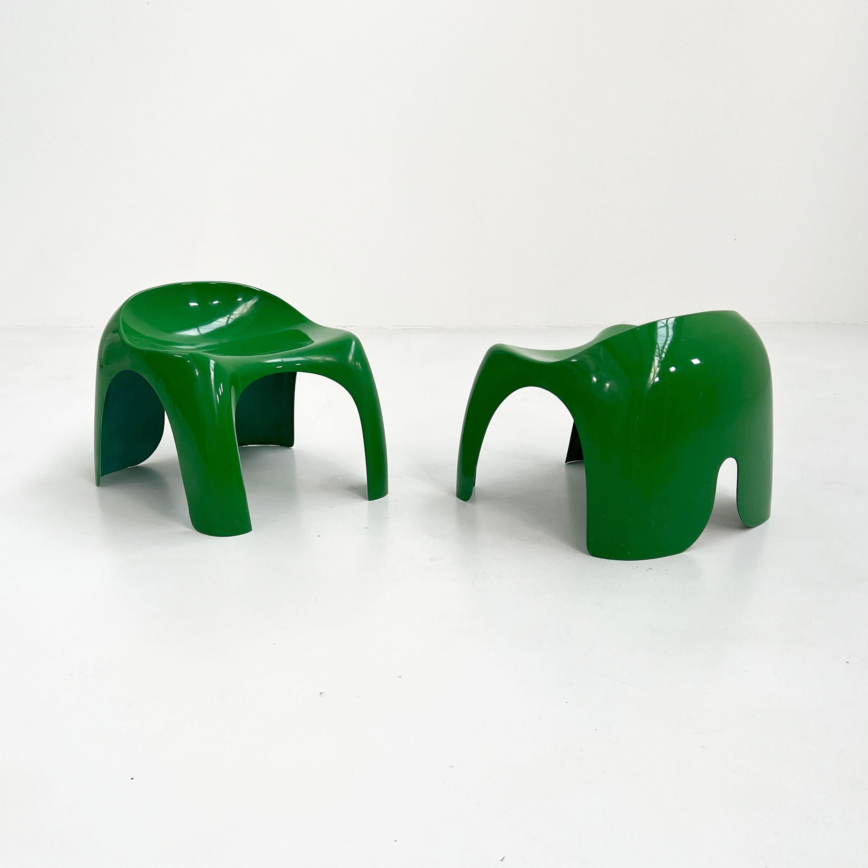 Italian Pair of Green Efebo Stools by Stacy Dukes for Artemide, 1960s