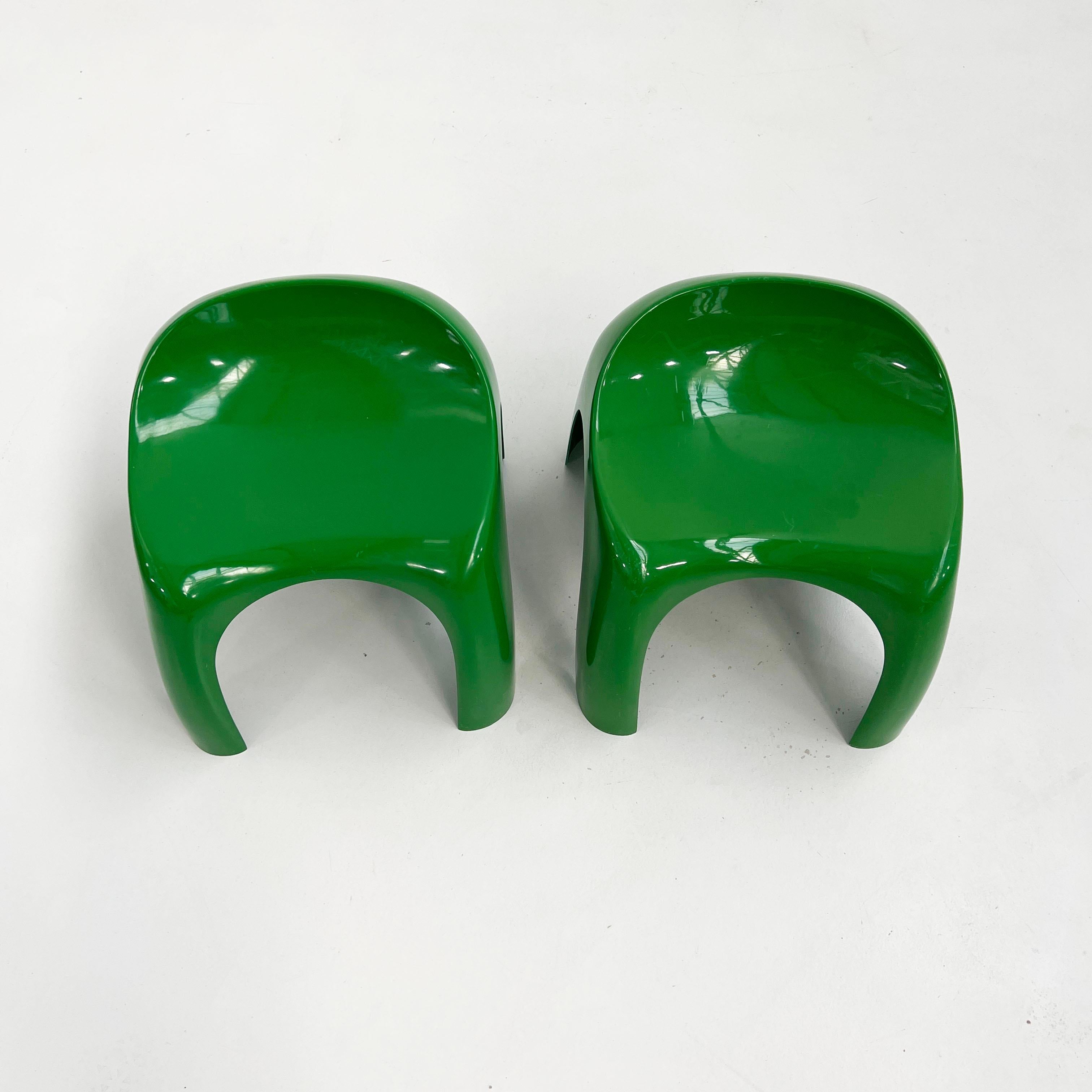 Plastic Pair of Green Efebo Stools by Stacy Dukes for Artemide, 1960s