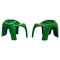 Pair of Green Efebo Stools by Stacy Dukes for Artemide, 1960s